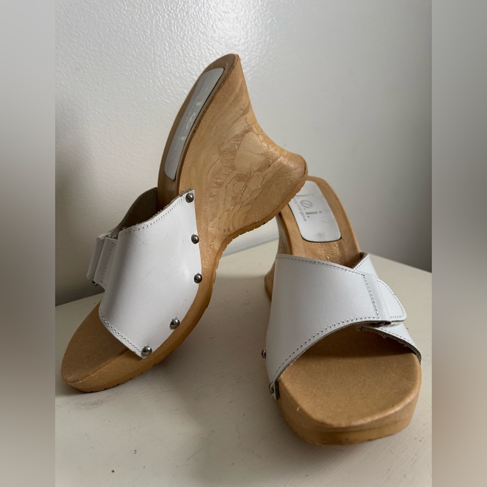 Vintage l.e.i Made In Italy Clog Wooden Sandal’s 11